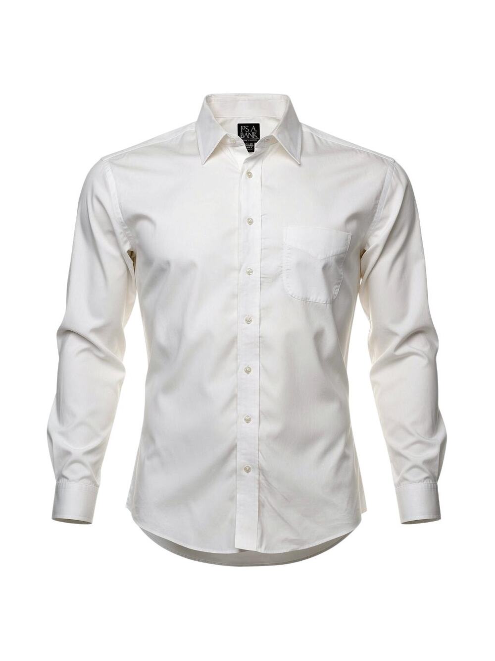 Jos A Bank Traveler Dress Shirt Mens 16.5 35 White Button Up Long Sleeve Classic